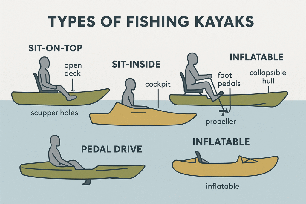 Types of fishing kayaks