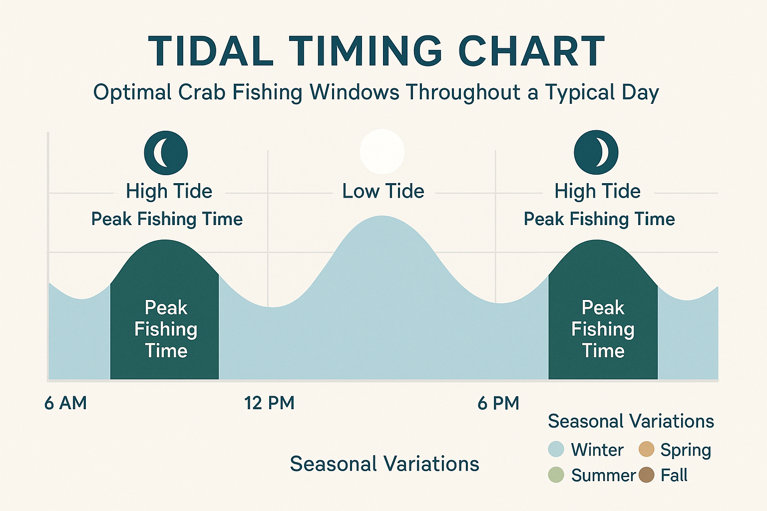Landscape 1536x1024 tidal timing chart infographic showing