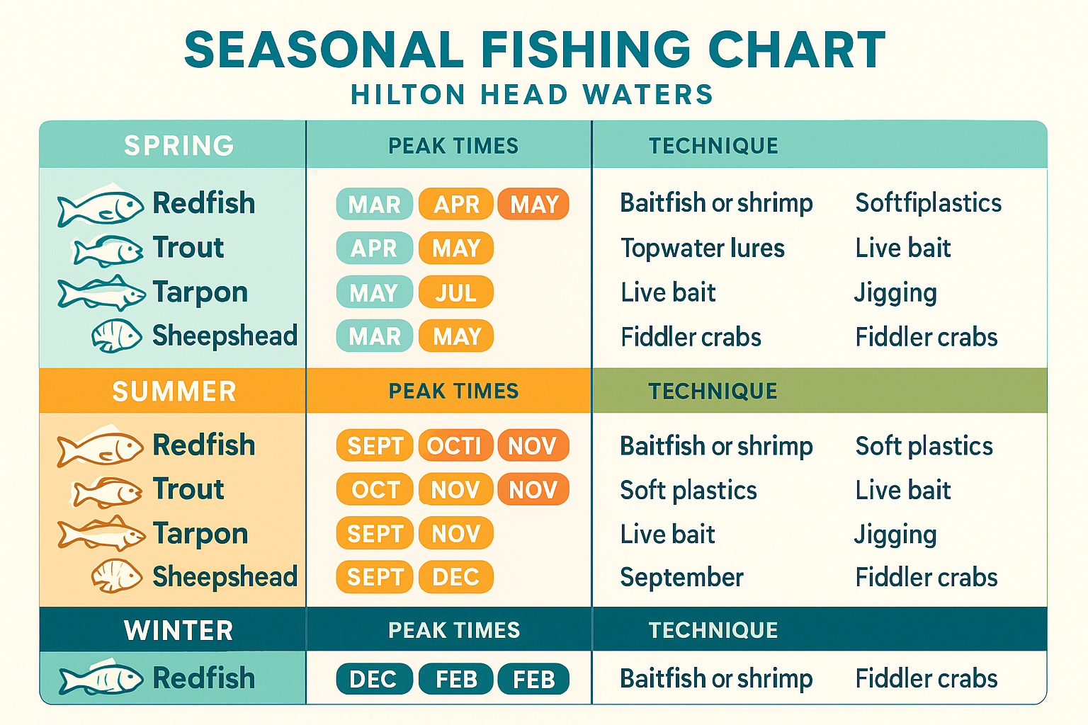 Design a seasonal fishing chart in 1536x1024 landscape forma
