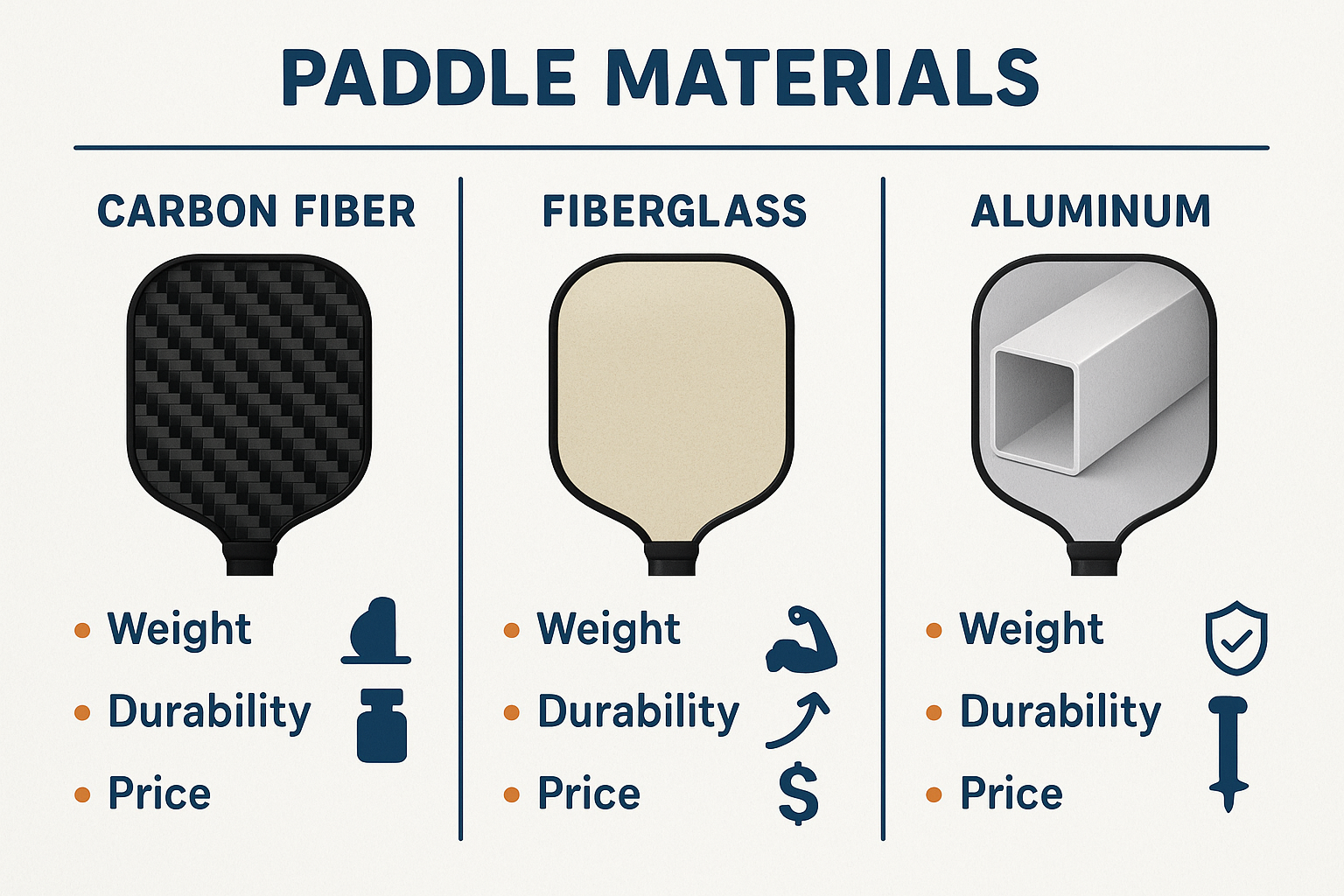 1536x1024 landscape infographic comparing paddle materials -