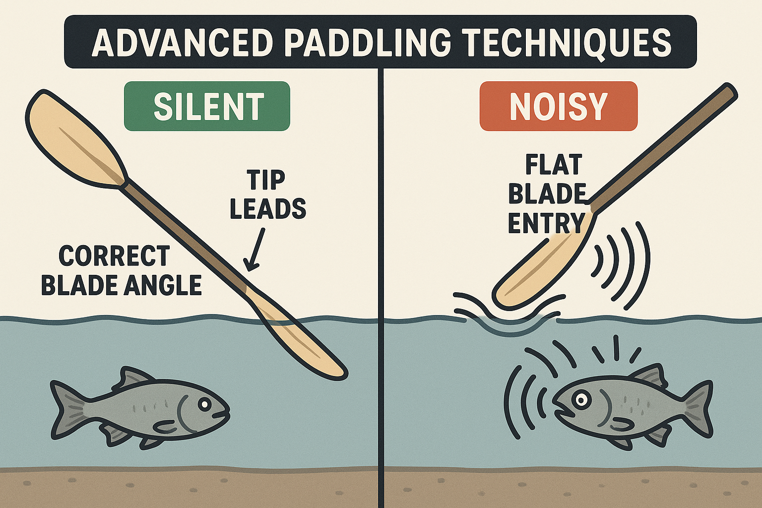 1024x1024 square illustration showing advanced paddling tech